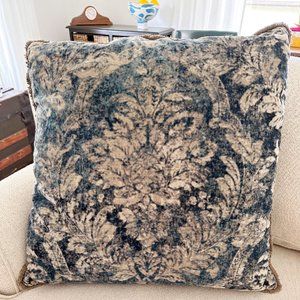 POTTERY BARN 24" Velvet Blue Pillow